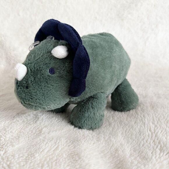 Carters Just One You Blue Green Triceratops Dinosaur Plush Baby Sooth Toy Lovey - Picture 1 of 5
